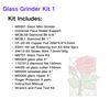 Red Grinder Set No.1 Stained Glass Supplies，Stained Glass Kits with Glass Grinder Set ,Soldering Iron Kit,Glass Cutter Tool Kit 