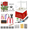 Red Grinder Set No.1 Stained Glass Supplies，Stained Glass Kits with Glass Grinder Set ,Soldering Iron Kit,Glass Cutter Tool Kit 