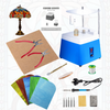 Blue Grinder Set No.3 Stained Glass Supplies，Stained Glass Kits with Glass Grinder Set ,Soldering Iron Kit,Glass Cutter Tool Kit 