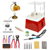  Red Grinder Set No.2 Stained Glass Supplies，Stained Glass Kits with Glass Grinder Set ,Soldering Iron Kit,Glass Cutter Tool Kit 