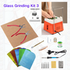 Orange Grinder Set No.3 Stained Glass Supplies，Stained Glass Kits with Glass Grinder Set ,Soldering Iron Kit,Glass Cutter Tool Kit 