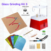 Red Grinder Set No.3 Stained Glass Supplies，Stained Glass Kits with Glass Grinder Set ,Soldering Iron Kit,Glass Cutter Tool Kit 